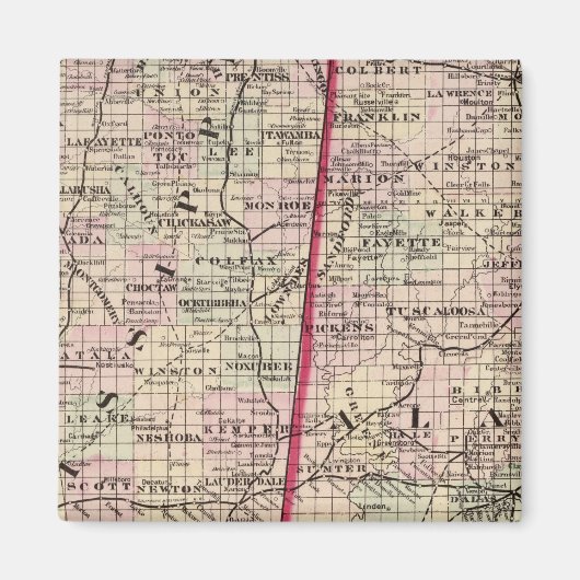 Mississippi und Alabama Magnet (Vorne)