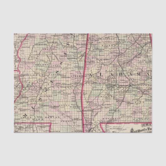 Mississippi und Alabama Seidenpapier (Vorderseite)