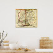 Mississippi und AlabamaPanoramabalkarte Poster (Küche)