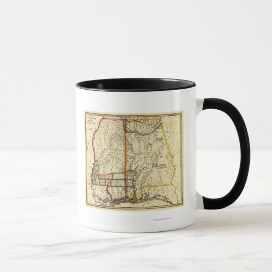 Mississippi und AlabamaPanoramabalkarte Tasse (Rechts)