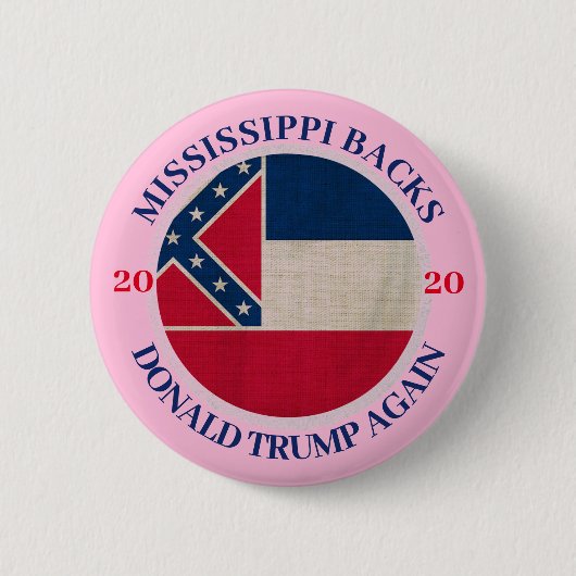 Mississippi unterstützt Trump wieder Button (Vorderseite)