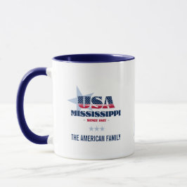 Mississippi USA 1817 Blue Star Persönliche Umarmun Tasse