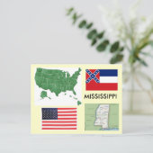 Mississippi USA Postkarte (Stehend Vorderseite)
