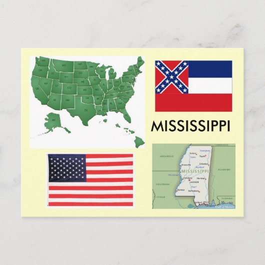 Mississippi USA Postkarte (Vorderseite)