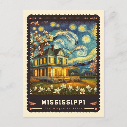 Mississippi | Vincent Van Gogh Inspiriert Postkarte (Vorderseite)