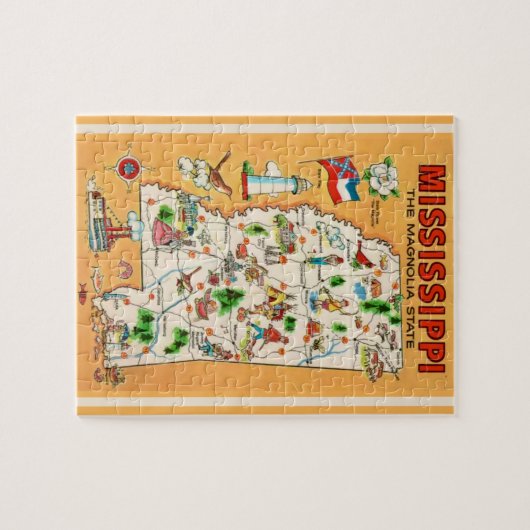 Mississippi Vintag Map Puzzle (Horizontal)