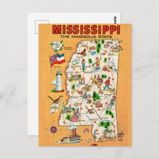 Mississippi Vintage Karte (Vorne/Hinten)