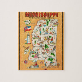 Mississippi Vintage Karte Puzzle
