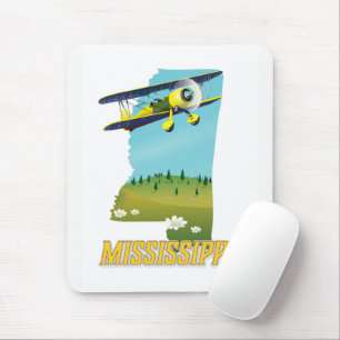 Mississippi Vintage Karte Reiseplakat drucken. Mousepad
