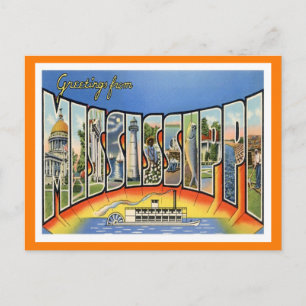 Mississippi Vintage Reisen Postkarte