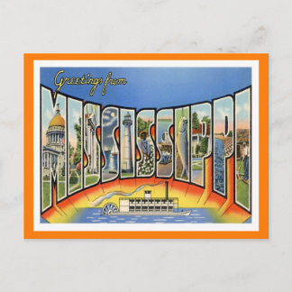 Mississippi Vintage Reisen Postkarte