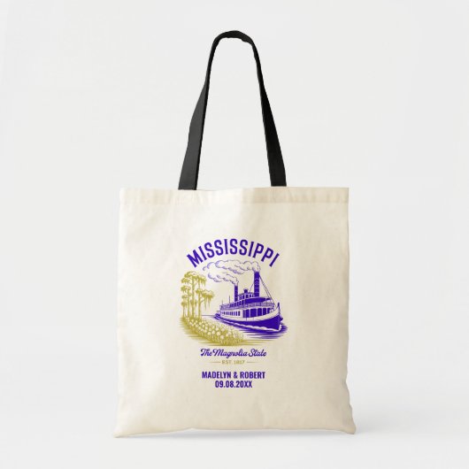 Mississippi Wedding Welcome Bag, Staat Liebe Tragetasche (Vorne)