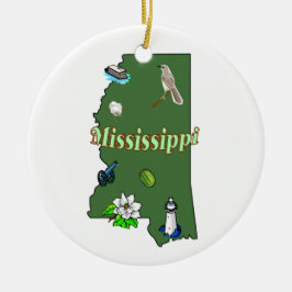 Mississippi-Weihnachtsbaum-Verzierung Keramik Ornament