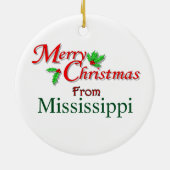 Mississippi-Weihnachtsbaum-Verzierung Keramik Ornament (Hinten)