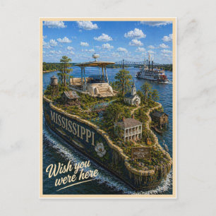 Mississippi Wish You Were Here State Serie Postkarte