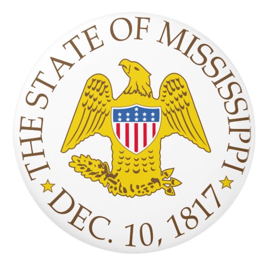 Mississippi-Zeichen Keramikknauf (Vorderseite)
