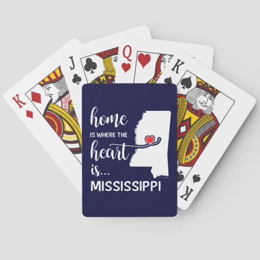 Mississippi Zuhause ist das Herz Spielkarten (Rückseite)
