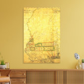 MississippiPanoramakarteMississippi Leinwanddruck (Insitu (Wohnzimmer))