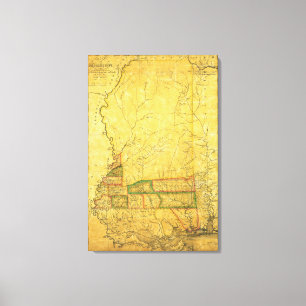 MississippiPanoramic MapMississippi Leinwanddruck