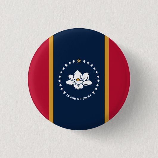 Mississippische Flagge, Flagge von Mississippi Button (Vorderseite)