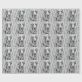 Missmutiges Weimaraner B&W Geschenkpapier (Flach)