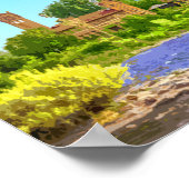 Missoula Montana Downtown River Vintag Poster (Ecke)