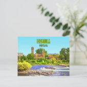 Missoula Montana Downtown River Vintag Postkarte (Stehend Vorderseite)