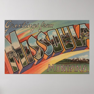 Missoula, Montana - große Buchstabe-Szenen Poster