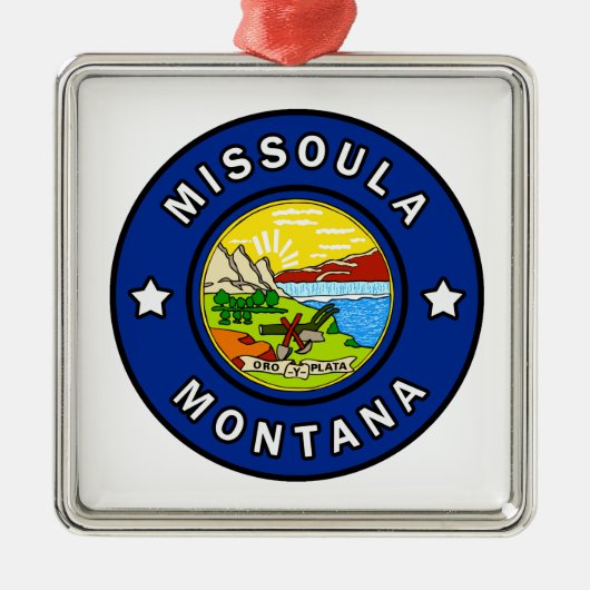 Missoula Montana Silbernes Ornament (Vorne)