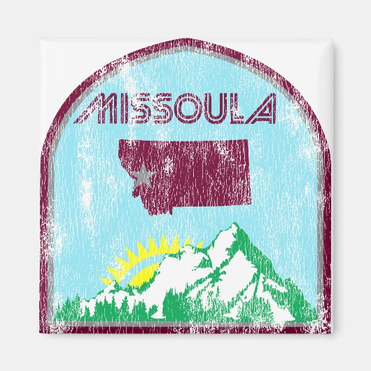 Missoula Montana Staat Vintag Magnet (Vorne)