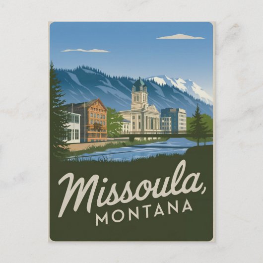 Missoula Montana Vintag Postkarte (Vorderseite)