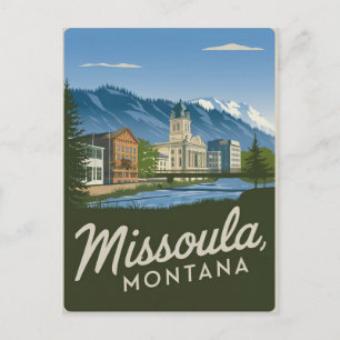 Missoula Montana Vintage Postkarte