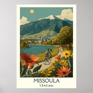 Missoula Montana Vintages Bike Poster