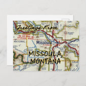 Missoula MT Vintage Karte (Vorne/Hinten)
