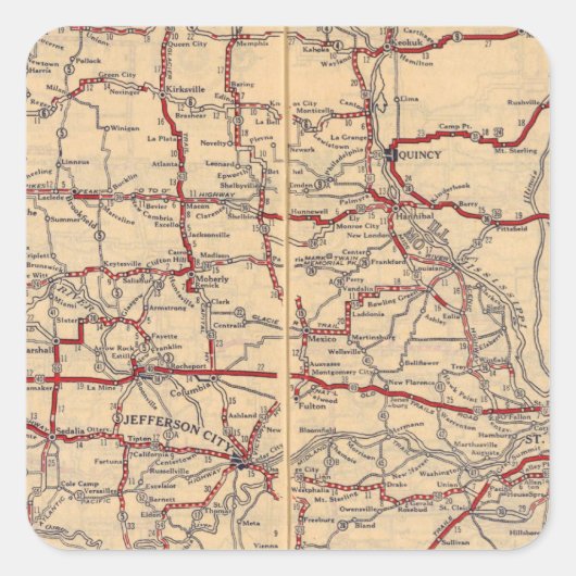 Missouri 11 quadratischer aufkleber (Vorderseite)