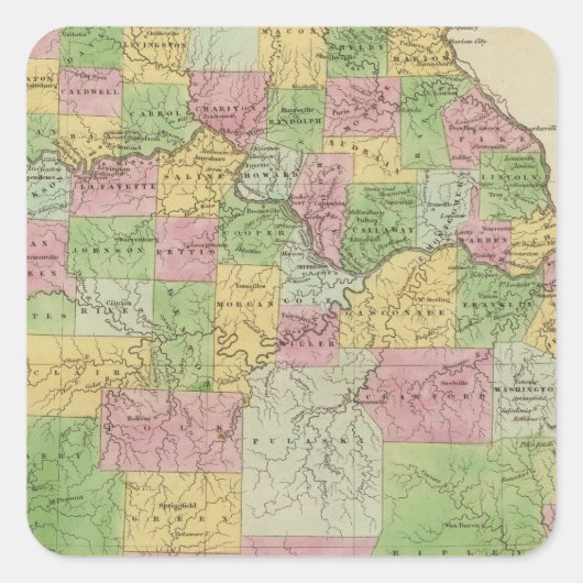 Missouri 12 quadratischer aufkleber (Vorderseite)