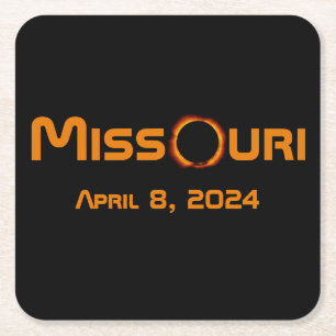 Missouri 2024 Gesamtsolarausstoß Rechteckiger Pappuntersetzer