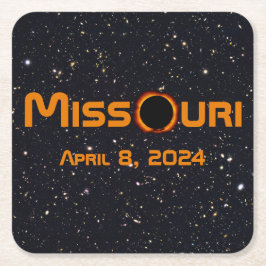 Missouri 2024 Gesamtsolarausstoß Rechteckiger Pappuntersetzer