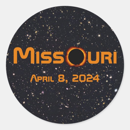 Missouri 2024 Gesamtsolarausstoß Runder Aufkleber (Vorderseite)