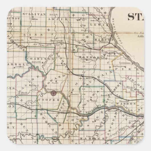 Missouri 2 quadratischer aufkleber (Vorderseite)