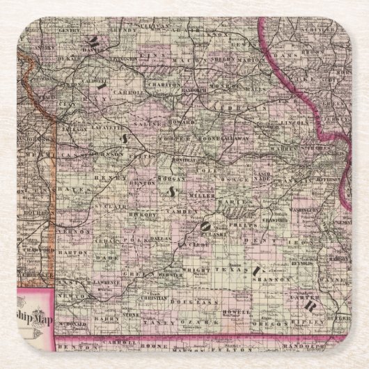 Missouri 7 rechteckiger pappuntersetzer (Vorderseite)