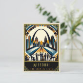 Missouri | Art Deco Postkarte (Stehend Vorderseite)