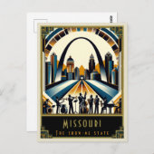 Missouri | Art Deco Postkarte (Vorne/Hinten)