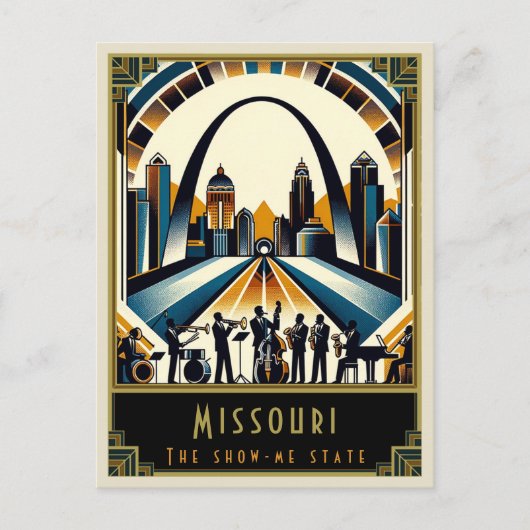 Missouri | Art Deco Postkarte (Vorderseite)