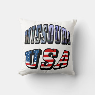 Missouri-Bild und USA-Text Kissen
