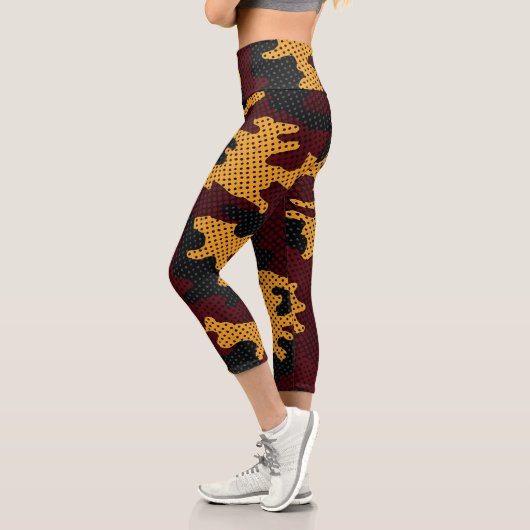 Missouri Black & Gold Tiger Camo Printed Capri Leggings (Links)