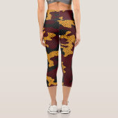 Missouri Black & Gold Tiger Camo Printed Capri Leggings (Rückseite)