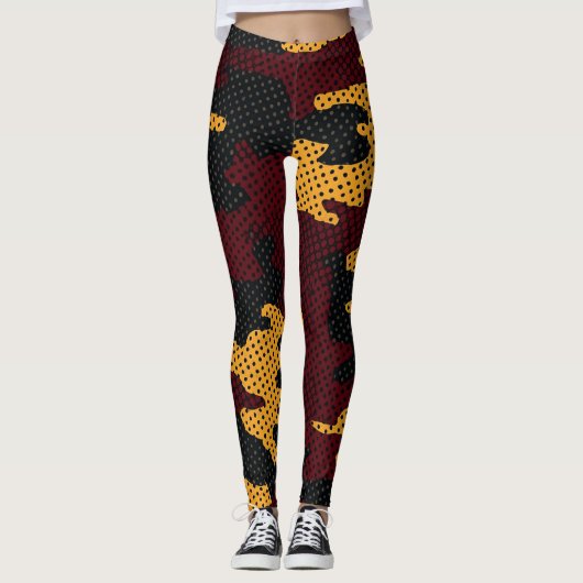Missouri Black & Gold Tiger Camo Printed Leggings (Vorderseite)