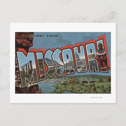 Missouri (Bridge View) - Große Letter-Szenen Postkarte (Vorderseite)