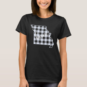 Missouri Buffalo Kariert Zuhause Staat Country Blu T-Shirt